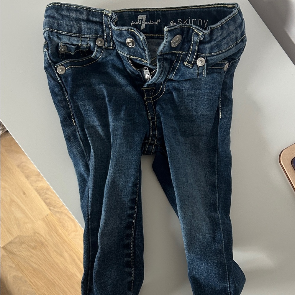 7 For All Mankind Dark Blue Skinny Jeans